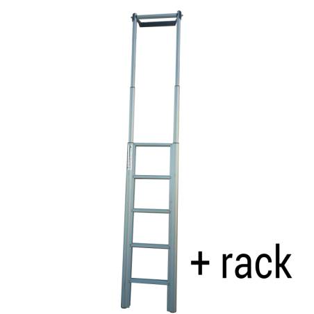 5-step telescopic ladder with storage