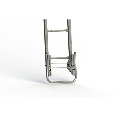 Sliding ladder extension for vehicles with rear elevation